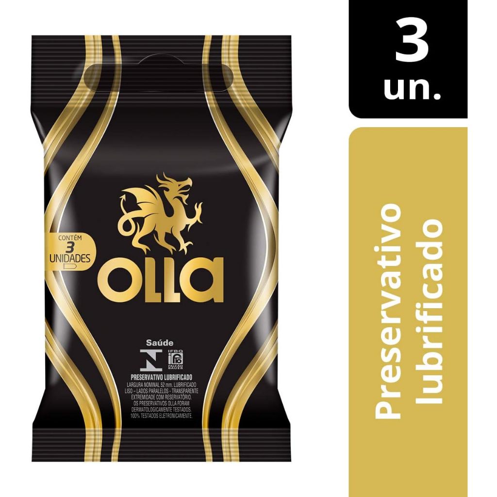 Preservativo Olla Lubrificado De Bolso Com 3 Unidades em Oferta na Shopee