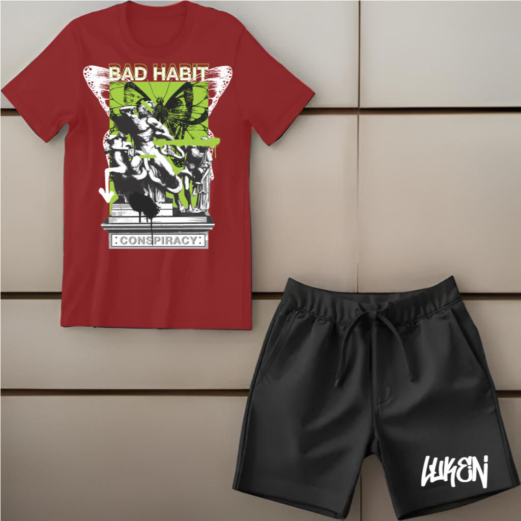 Kit Camiseta Short Moletom Conjunto bad habit