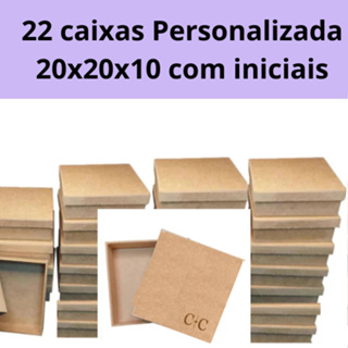 Kit 22 caixas Convite Personalizada 20x20x10 padrinho madrinha lembrancinha ,caixa presente 20x20 em Oferta na Shopee