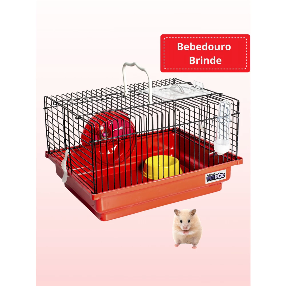 Gaiola Hamster Roedor Brasileirinha Black Compacta Multifuncional Com Rodinha Comedouro Bebedouro