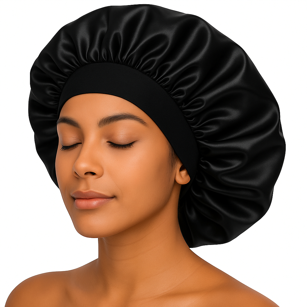 Touca de Cetim com Faixa Elástica de Dormir Cabelo Anti Frizz Toca em Oferta na Shopee