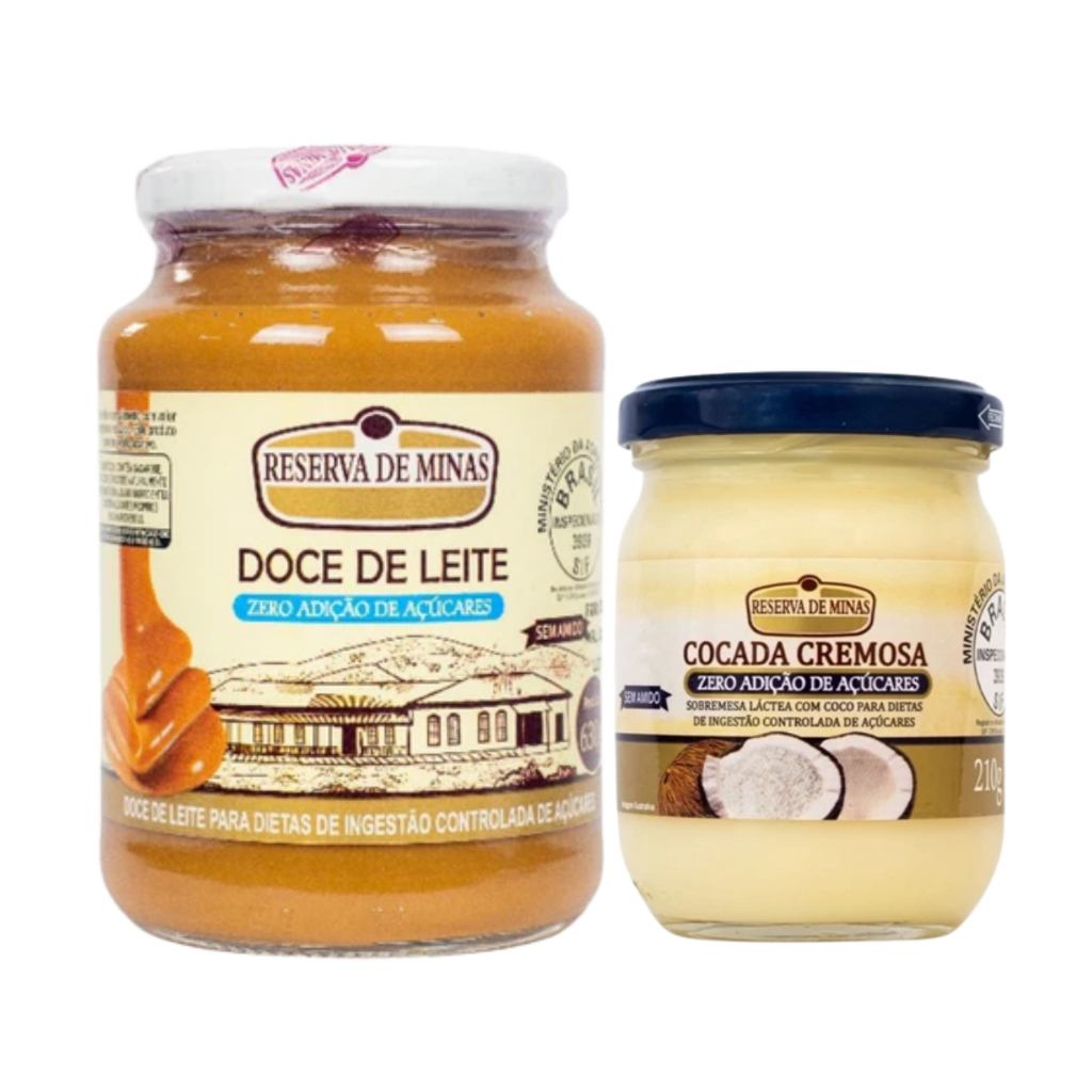 Kit Doce de Leite + Cocada Cremosa Zero Açúcar - Reserva de Minas