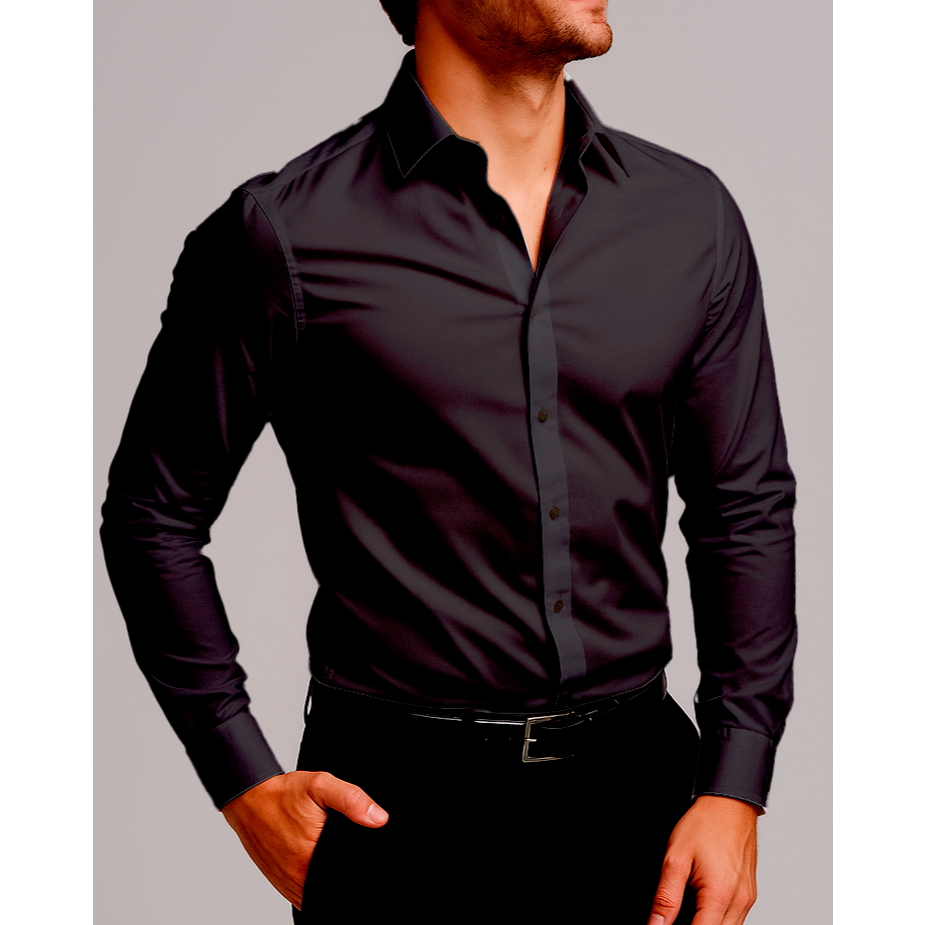 Camisa Social Masculina Slim Fit Premium Manga Longa 080 em Oferta na Shopee