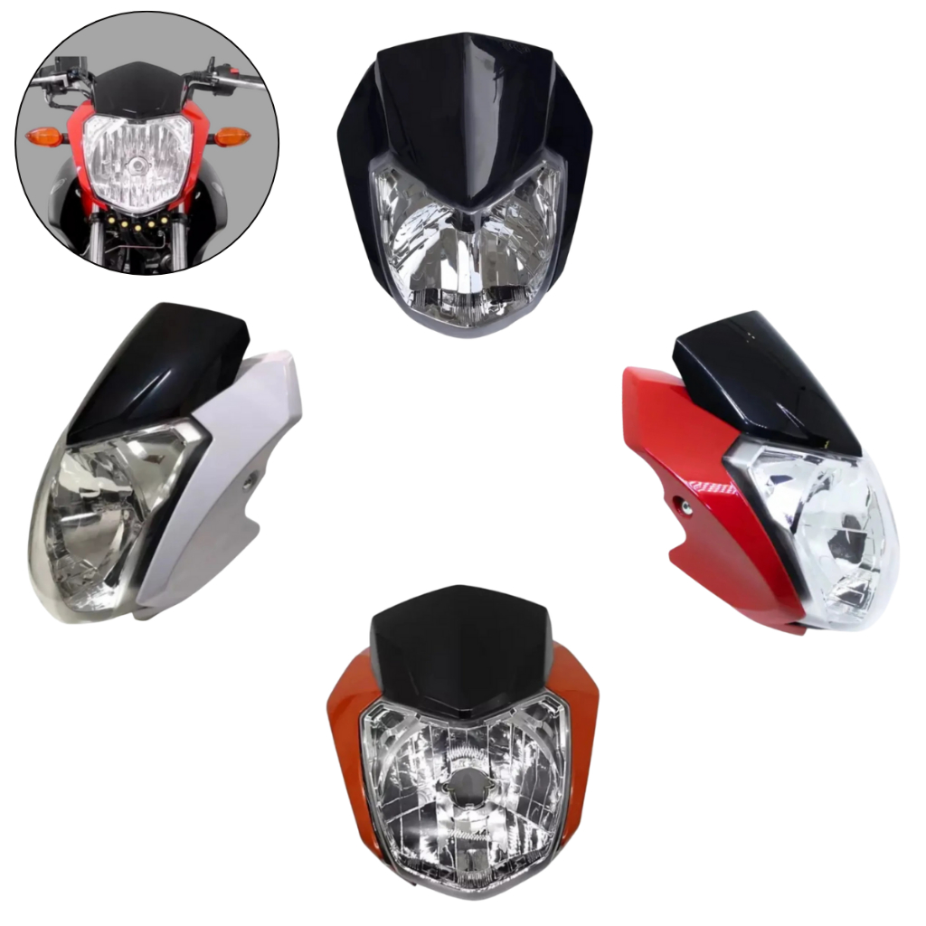 Farol Completo Sportive Factor 125 150 2016 a 2024 Com ou Sem Lâmpada LED H4