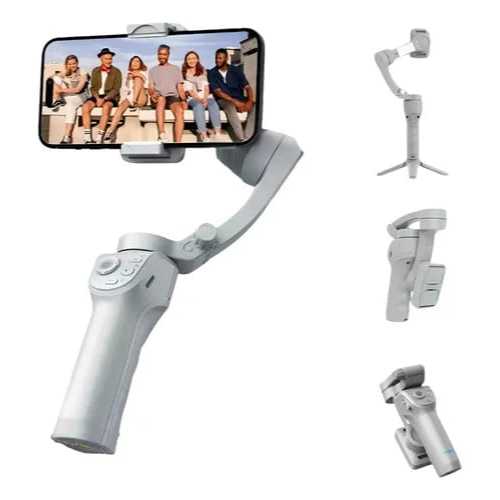 Bastão de Selfie Estabilizador Inteligente 3 em 1 com Tripé e Controle Bluetooth – Cinza Rastreamento de rosto Gimbal