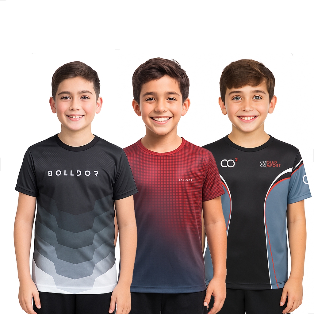 Kit 3 Camisas Dry Fit Infantil Esportiva Com Proteção UV Camiseta Infantil