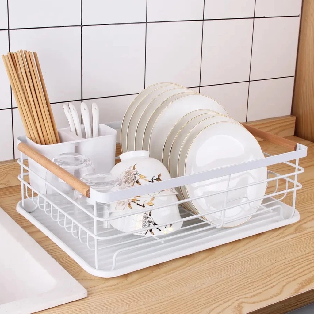 Escorredor de Prato Louca Louça Pratos em cima Pia Cozinha loucas pratos Alça Bambu Bandeja plastico em Oferta na Shopee