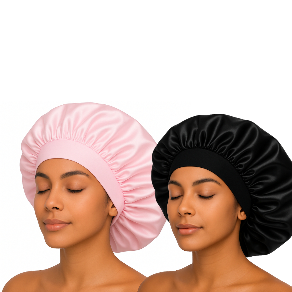 Kit 2 Touca Com Faixa De Cetim Elástica de Dormir Anti Frizz