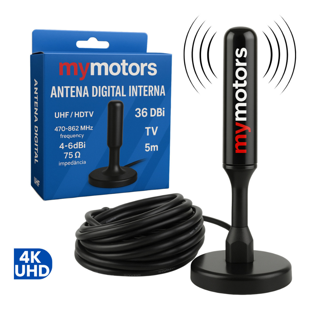 Antena Digital 5m 4K HD HDTV UHF Para TVS Smart LG e Samsung
