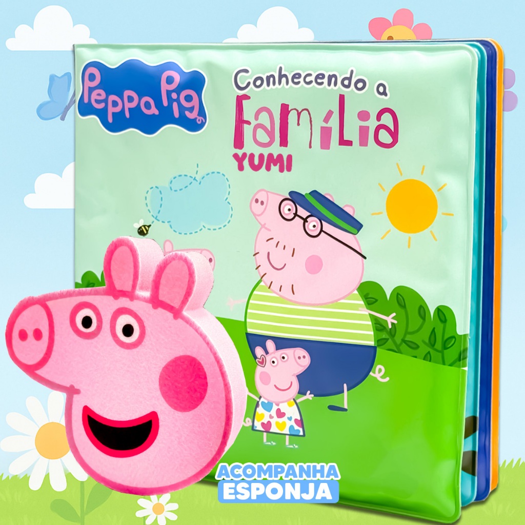 Livro De Banho Peppa Pig | Sensorial Com Esponja Macia | Brinquedo Presente Bebê em Oferta na Shopee