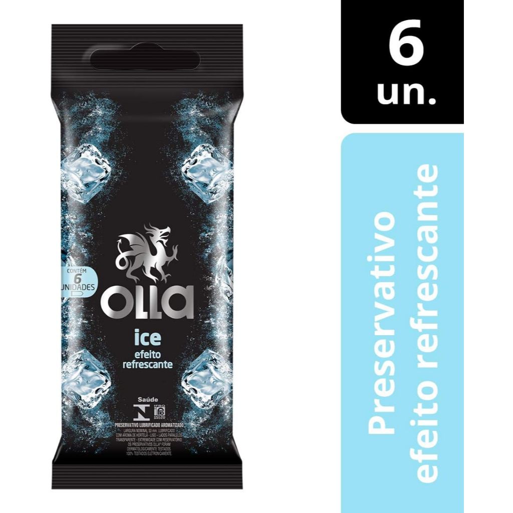 Preservativo Olla Lubrificado Ice Com 6 Unidades em Oferta na Shopee