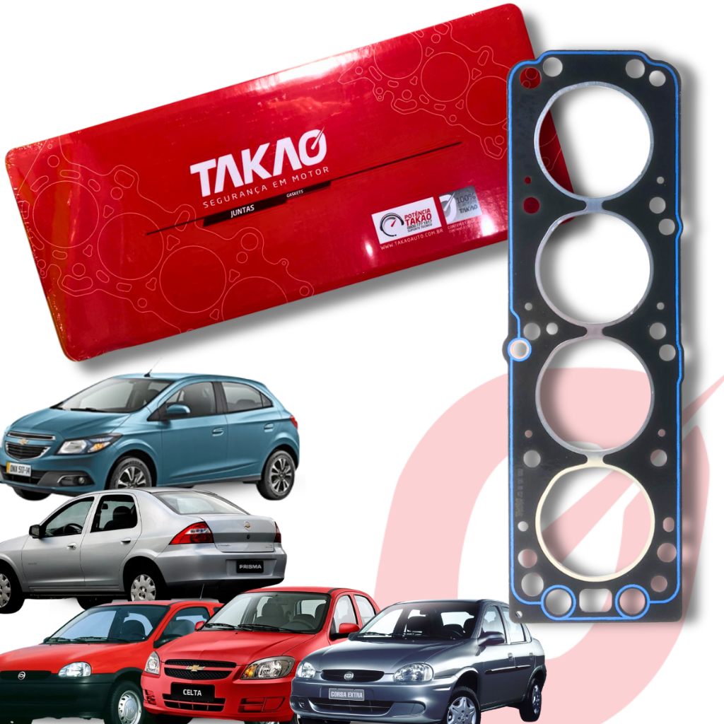 Junta Cabeçote Gm 1.0 8v Vhc Mpfi Corsa Celta Classic Fibra Takao em Oferta na Shopee