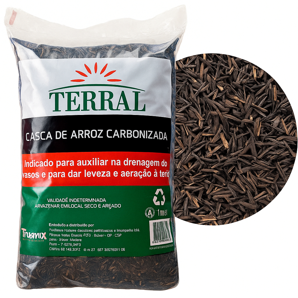 Casca De Arroz Carbonizada 4 Litros - Terral em Oferta na Shopee