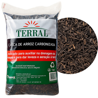 Casca De Arroz Carbonizada 4 Litros - Terral em Oferta na Shopee