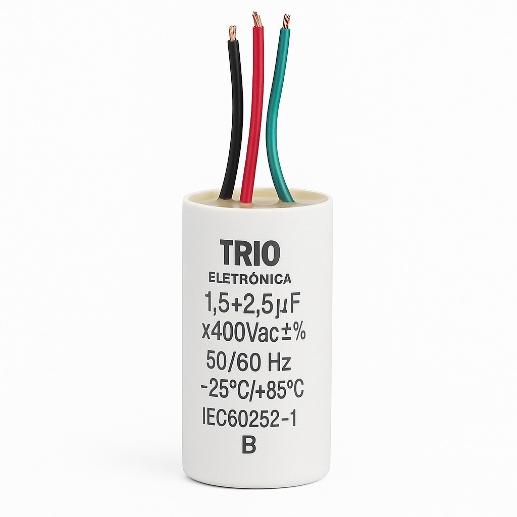 Capacitor 3 fios 220V para ventilador de Teto universal