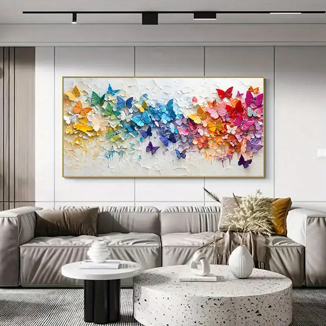Quadro Decorativo Grande Decoração de Parede com Múltiplas Borboletas em Oferta na Shopee