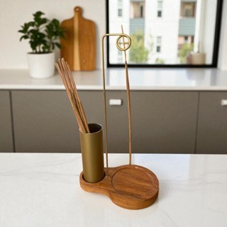 Incensário ao contrário com copo – Incensário em madeira nobre com design sofisticado e limpo
