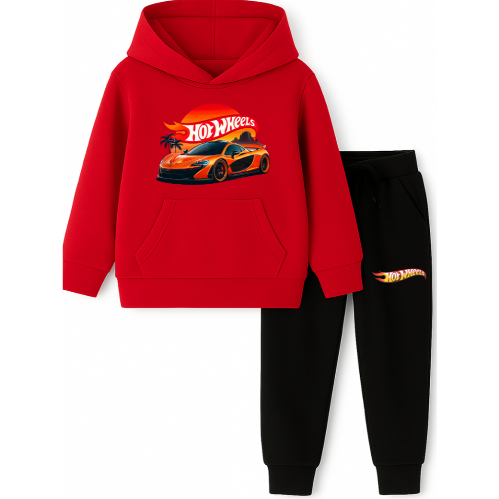 Conjunto Hot Wheels Mclaren Infantil Carros Gearhead Moletom Blusa Calça Algodão Casual Roupa Menino Blogueirinho
