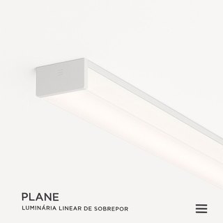 Luminária Plane Linear Sobrepor Led  Stella STL23941 120cm 32W 3000K 4000K Teto Escritório Comercial