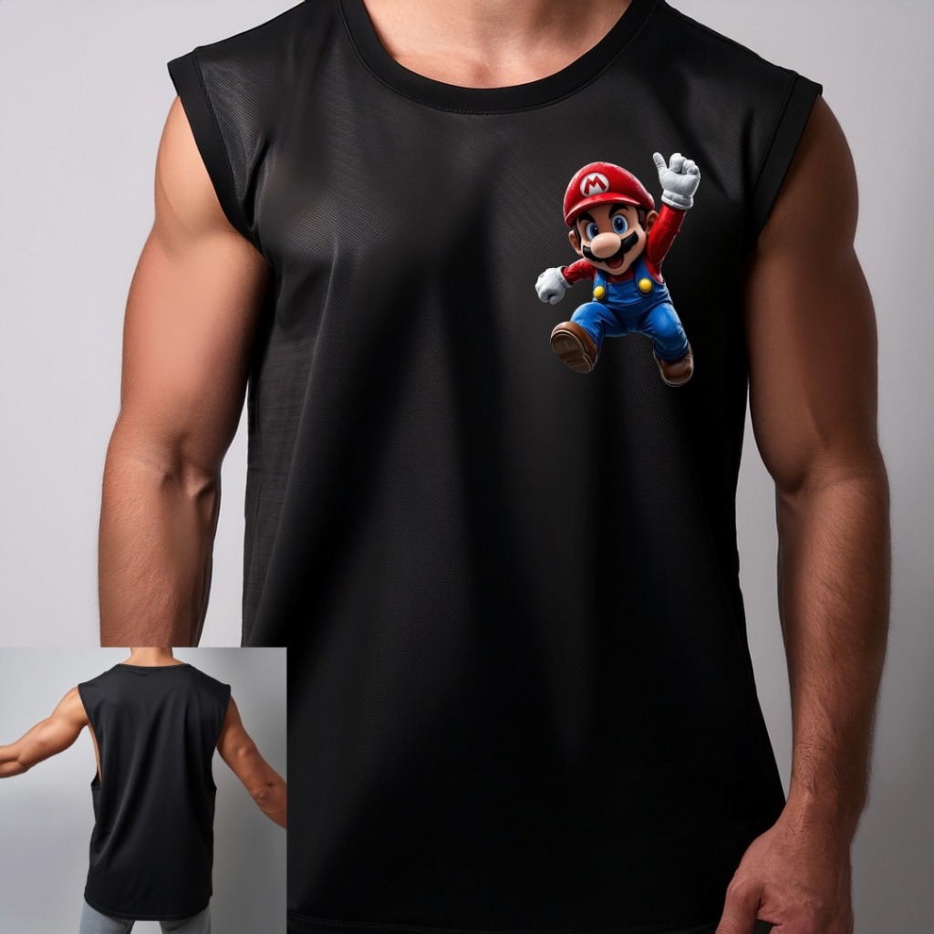 Camiseta Oversized  Regata Camisa Oversized  cavada   Academia  streetwear mário bros Super