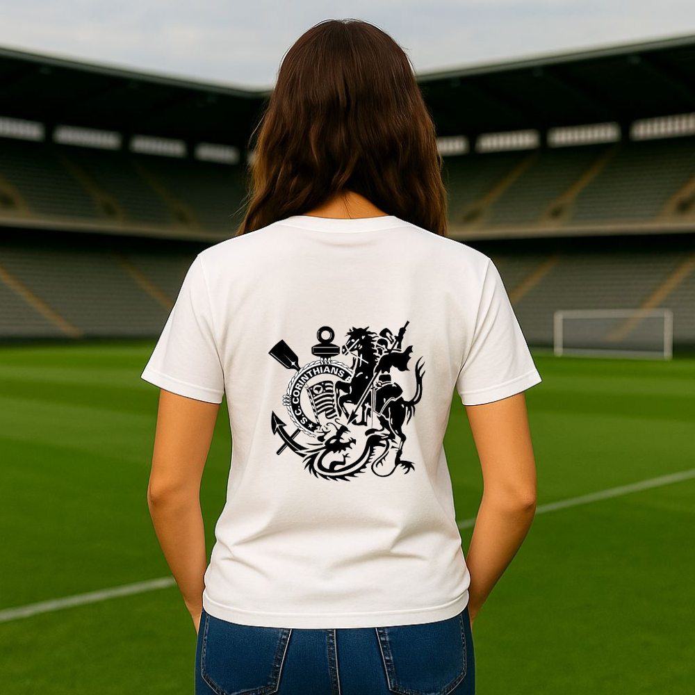 Camiseta Blusa Feminina São Jorge Torcedora Malha Premium
