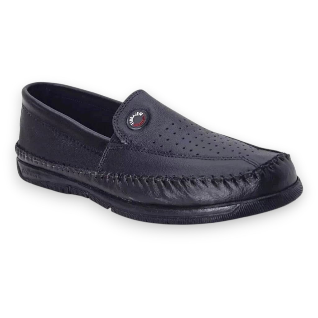 Sapato Mocassim Masculino Casual e Trabalho Confortável Couro Sintético Leve Solado Emborrachado Antiderrapante Dia a Di