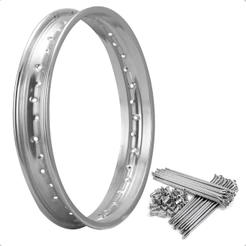 Aro 17 Cromado Roda Traseira Bros 125 150 160 + Jogo Raio Cromado 4mm Freio Tambor