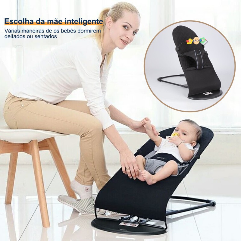 Cadeira de Descanso e Balanço Para Bebê P/ Dormir e Brinquedos Interativos