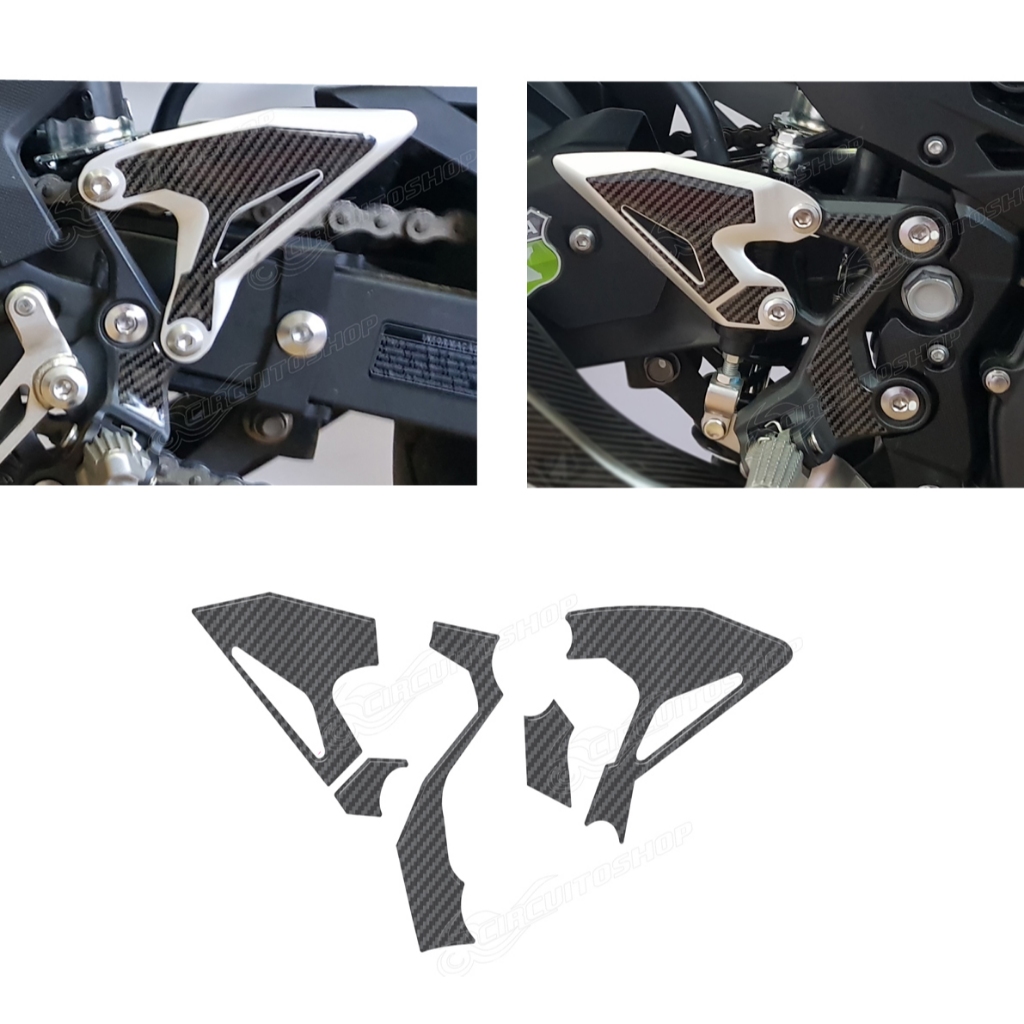 Protetor Pedaleira Relevo 3d Carbono Moto Ninja 500 Z 500