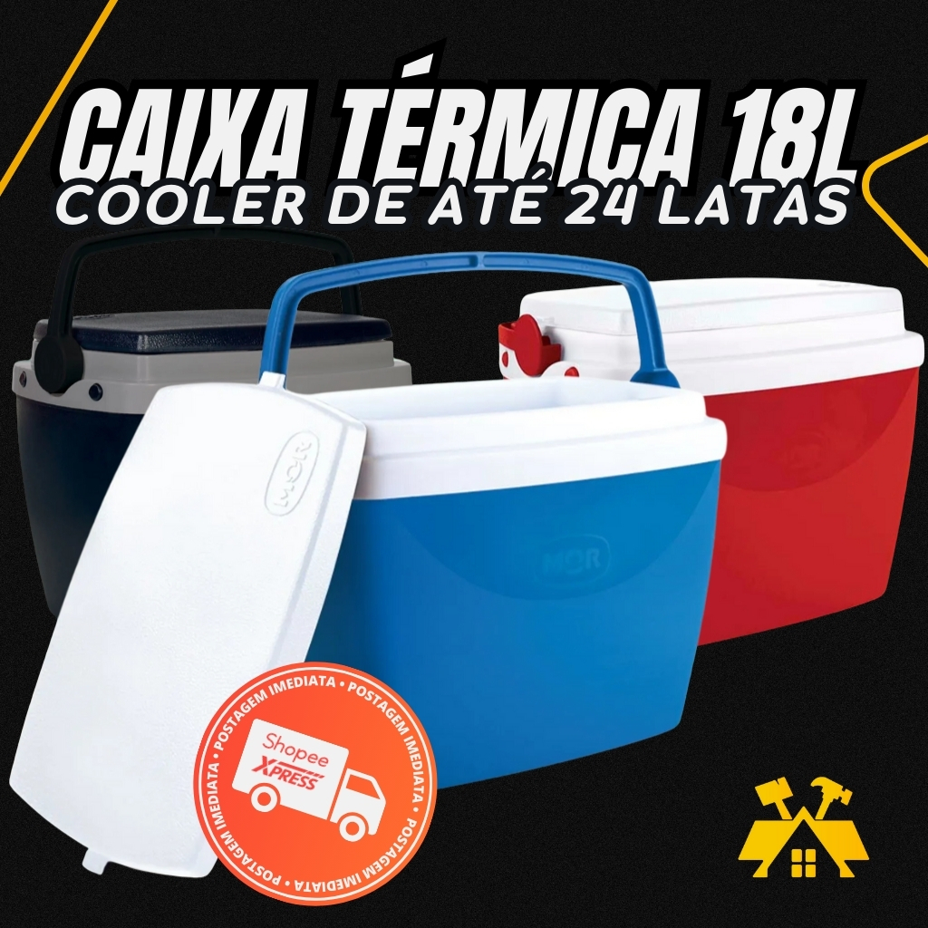 Caixa Térmica Cooler 18 Litros Suporta 24 Latas - Mor Verão Praia Piscina Lazer Várias Cores em Oferta na Shopee