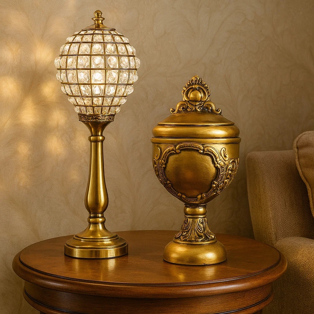 Vaso Decorativo C/ Tampo Para Mesa Porta Joia Decoração Mesa Luxo