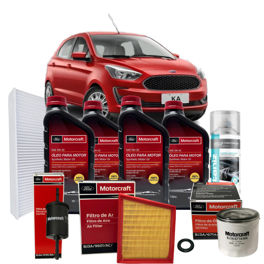 Kit Revisão 5w30 100% Sintetico Ford Ka 1.0 3cc 1.5 4cc até 2018 Original Ford
