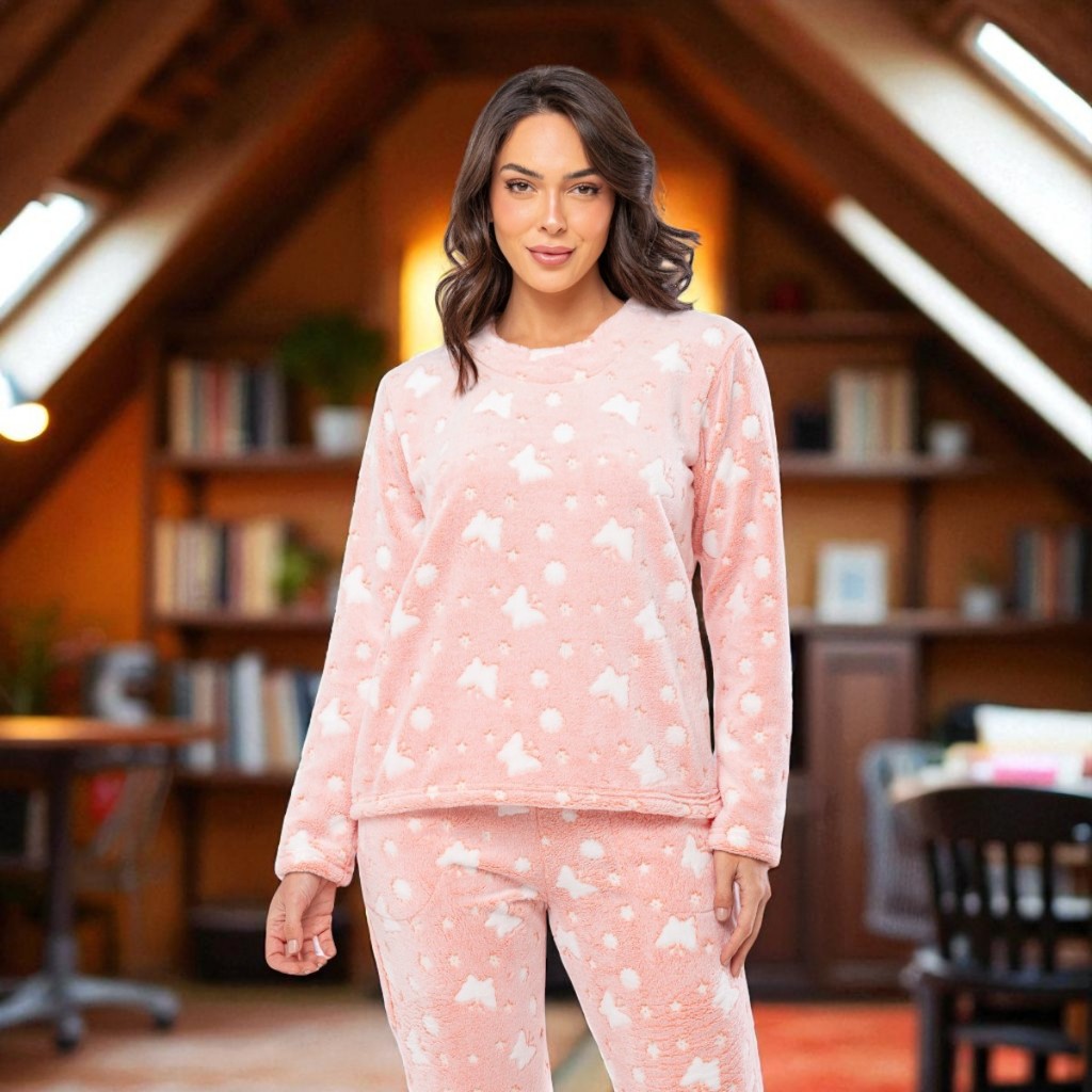 Conjunto Pijama Borboleta Fofo com Elástico - Conforto Garantido Super Macio