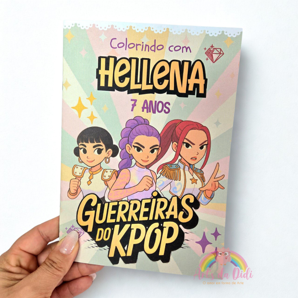 Livrinho de colorir Personalizado Guerreiras do Kpop/Lembrancinha Aniversário/Festa Infantil