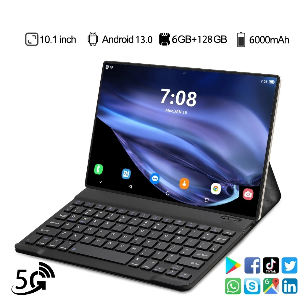 Tablet easytech E1035 com Dual sim 6gb Ram 128gb Teclado Capa 10,1 polegadas Para Estudo E Trabalho