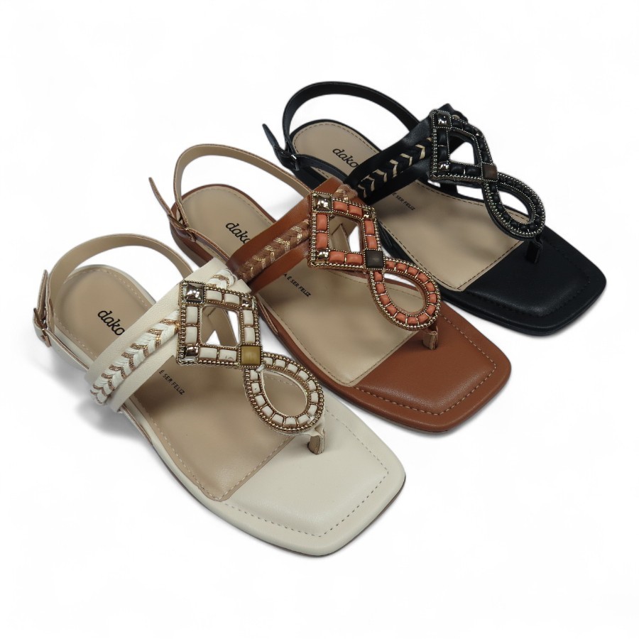 Sandália Rasteira Feminina Dakota Y7951 Casual em Oferta na Shopee