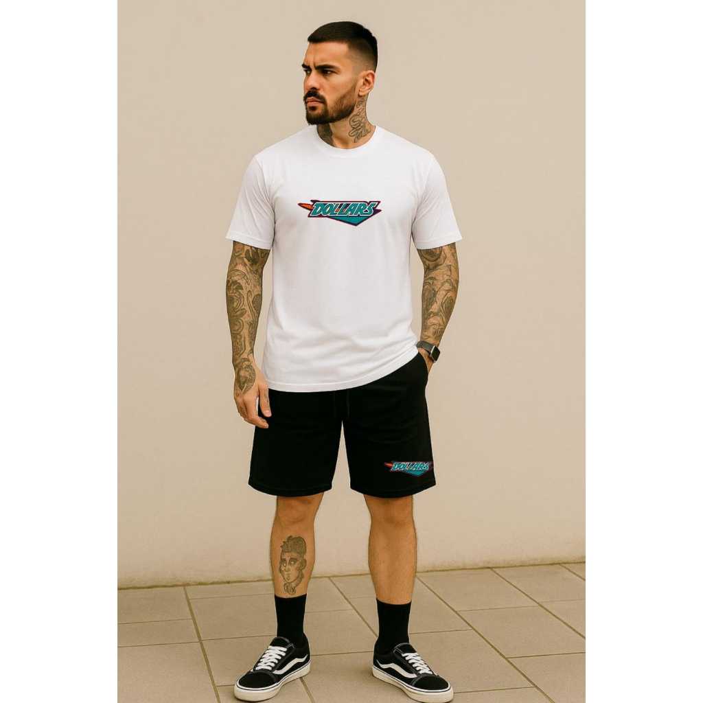 Camiseta E Bermuda Tactel Elastano Top Oferta Treino Academia OFERTA VERÃO PRAIA SKATE RUA STREETWEAR