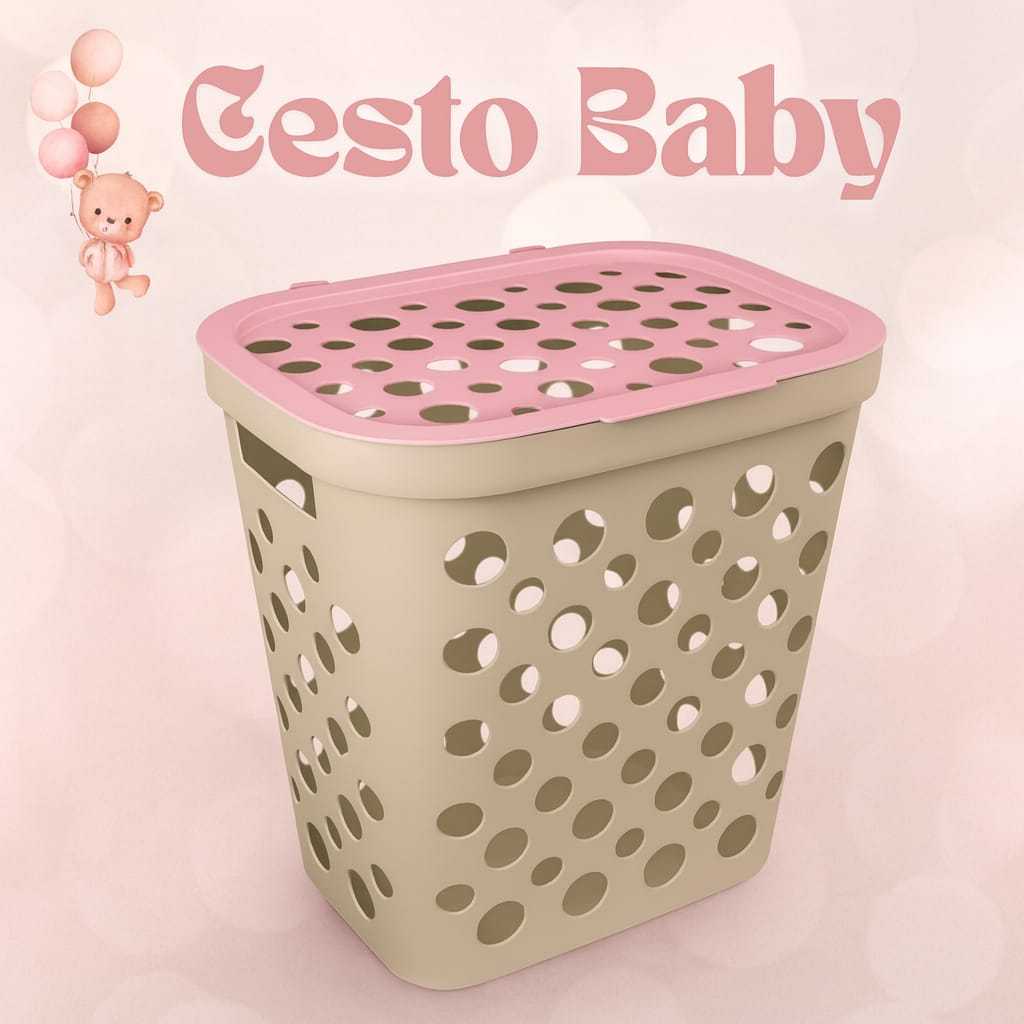 Cesto Roupas Sujas Para Bebe Cesto Baby Com Tampa Telado Com Alças E Ventilacao Material Resistente Limpeza Organização em Oferta na Shopee