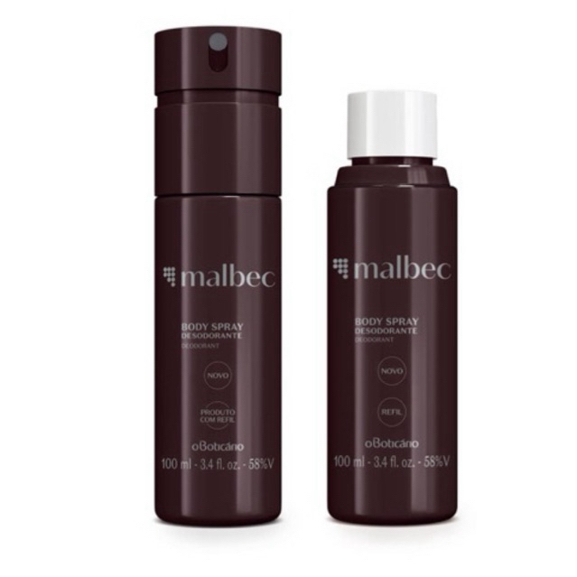 Body Spray  Desodorante  Malbec- Egeo - Arbo - Uomini  100ml O Boticário
