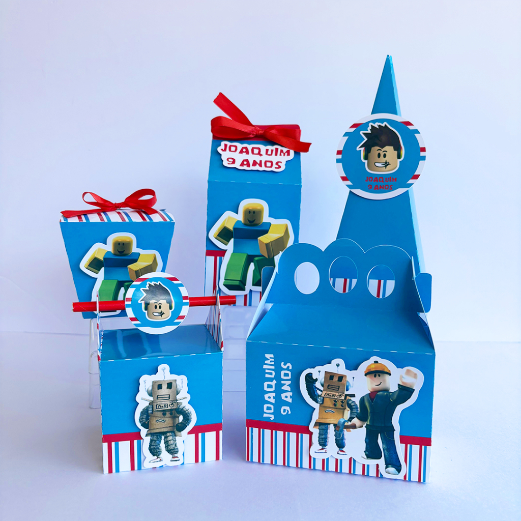 Kit Festa Roblox Personalizado - FAZEMOS TODOS OS TEMAS - Decoração Infantil Completa - Lembrancinha