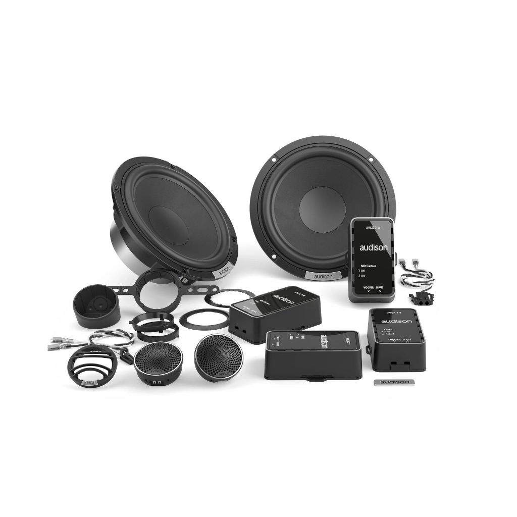 Kit 2 Vias Audison AVK 6 SII - 6,5 Pol Som Auto De Qualidade Hi-Res  Audio Mid-bass Tweeter Crossover