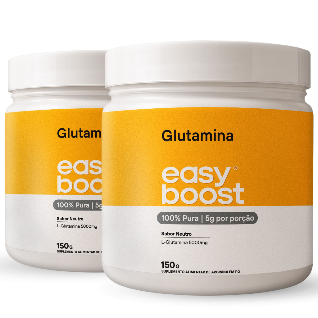 Glutamina Pura Easy Boost L-glutamina Em Pó 300g Kit 2x