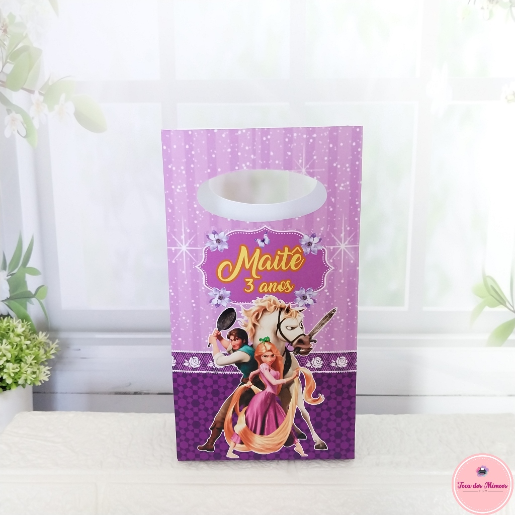 PEGUE E MONTE - SACOLINHA SURPRESA PERSONALIZADA - RAPUNZEL - ENROLADOS - Lembrancinhas para festa