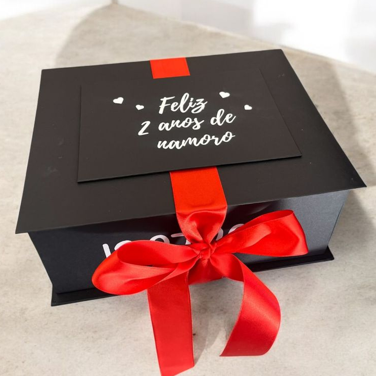 Caixa Personalizada Decorada Cartonada Para Dia Dos Namorados Presente de Aniversário com Foto e Led
