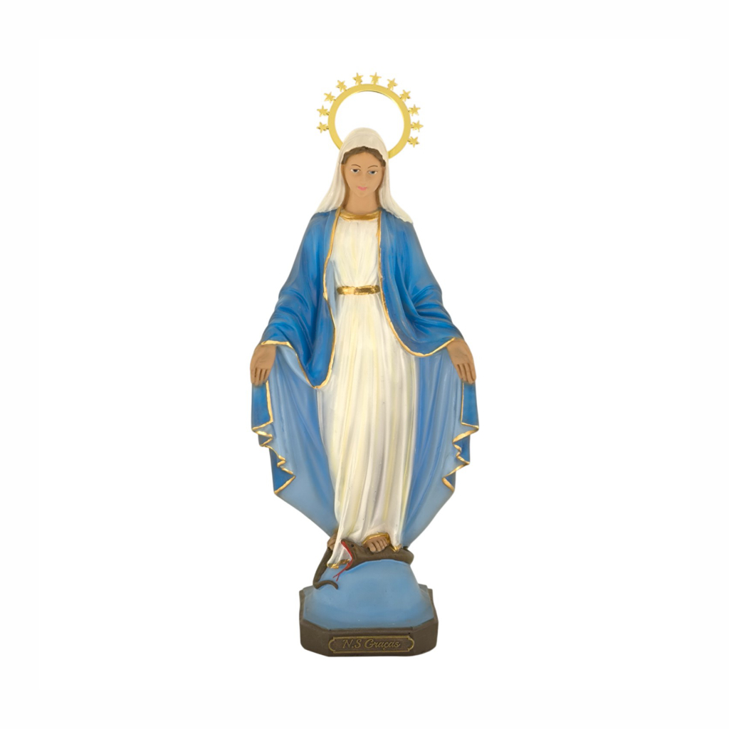 Imagem Nossa Senhora das Graças 30cm Resina Com Auréola em Oferta na Shopee