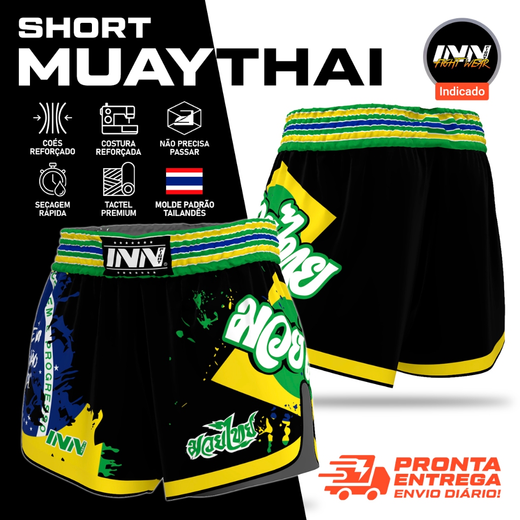 Short Bermuda Muay Thai Boxe Kickboxing Tailandês Veras que um filho teu não foge a luta Unissex
