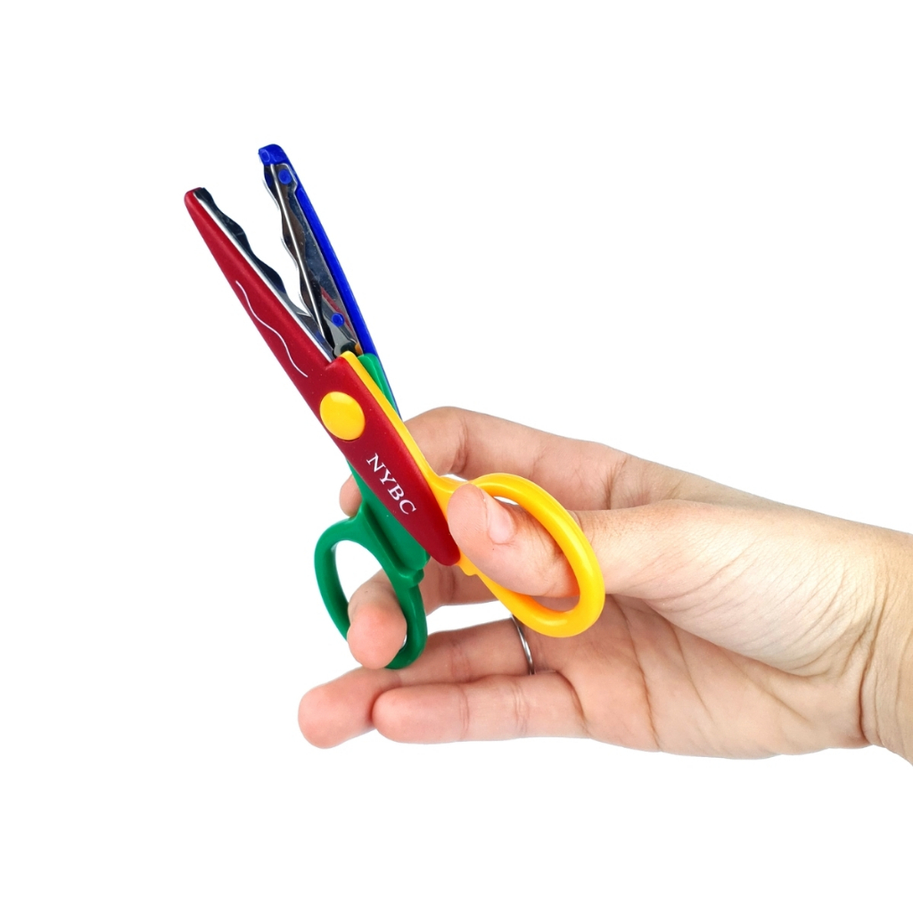 Kit Tesouras de Picotar Artesanato Escolar Scrapbook Papel EVA Corte Criativo Ondinha Zig-Zag - AERO