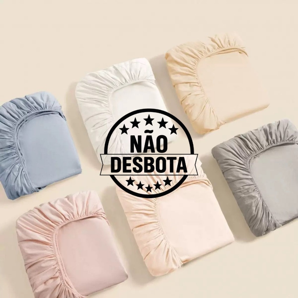 Jogo Lençol De Cama Solteiro 2 Peças e Casal Queen 3 Peças Liso Com Elástico Várias Cores em Oferta na Shopee
