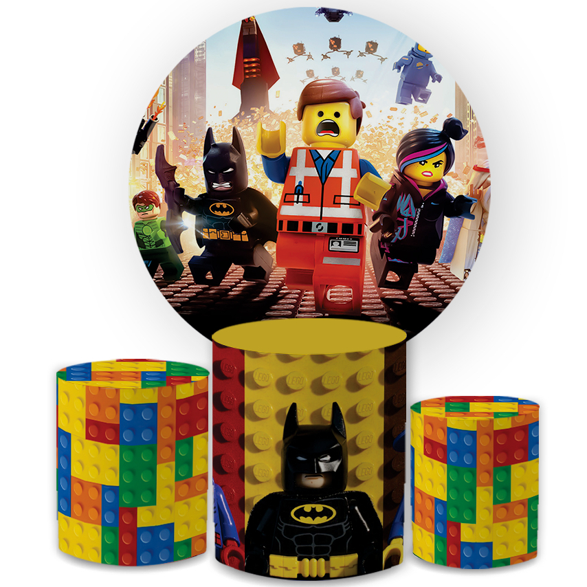 Kit Capa Painel Legu Herois Desenho + Trio Capa Cilindro Bibi Paineis