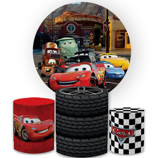 Kit Capa Painel Filme Carros Relampago Mcqueen + Trio Capa Cilindro Bibi Paineis